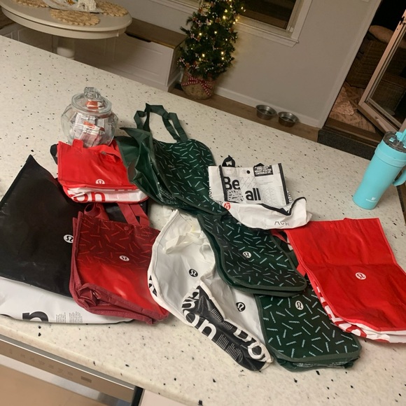 lululemon athletica Other - Lululemon Athletica Reusable Bags - Red, Green, Black, White